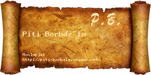 Piti Borbála névjegykártya